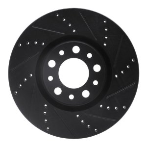 Chrysler 200 Brake Rotor (1) - Front Right - R1 Concepts - Drilled & Slotted - Black - `13-`23